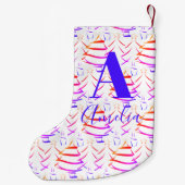 Kerstboom, Bright Monogram naam Kleine Kerstsok (Achterkant)