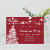 Kerstboom Bright Stars Kerstfeest Maroon Kaart (Staand voorkant)