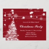 Kerstboom Bright Stars Kerstfeest Maroon Kaart (Voorkant / Achterkant)