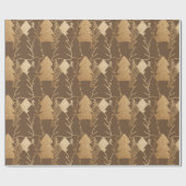 kerstboom Bronze Gold Fancy glitterhout Cadeaupapier (Vlak)
