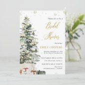 Kerstboom Bruidsfeest Uitnodiging (Staand voorkant)