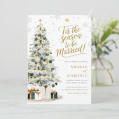 Kerstboom bruiloft kaart (Staand voorkant)