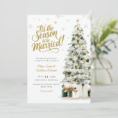 Kerstboom bruiloft kaart (Staand voorkant)