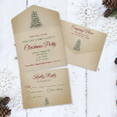 Kerstboom Bruine Kraft Company Holiday Party All In One Uitnodiging