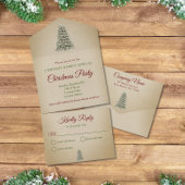 Kerstboom Bruine Kraft Company Holiday Party All In One Uitnodiging