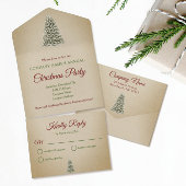 Kerstboom Bruine Kraft Company Holiday Party All In One Uitnodiging