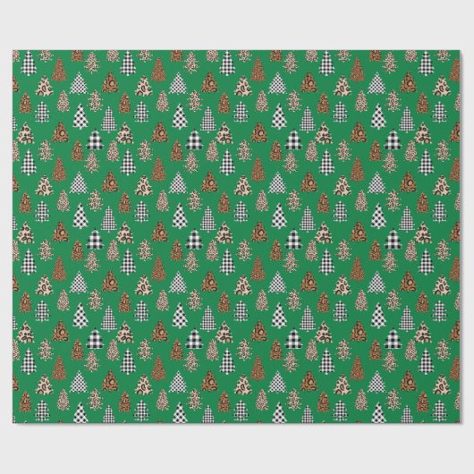 kerstboom Buffalo-groen Cadeaupapier (Vlak)
