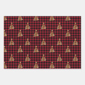 Kerstboom Buffalo Plaid Rood Groen Blauw Inpakpapier Vel (Voorkant)