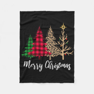 Kerstboom Buffalo Plaid Rood Groen Luipaard Xma Fleece Deken
