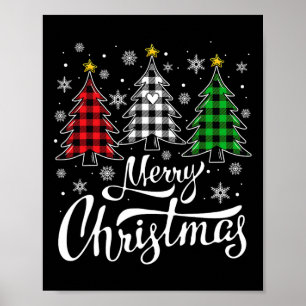Kerstboom Buffalo Pset Red White Green Xmas Poster