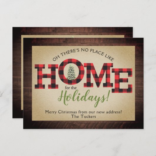 Kerstboom Buffalo Pset Rustic New THME Briefkaart (Voorkant / Achterkant)