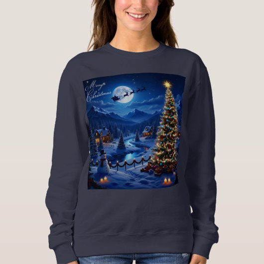 Kerstboom Buiten Scène Thema Trui (Voorkant)