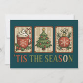 Kerstboom Cacao Retro Vakantie Tis Het Seizoen  Feestdagenkaart (Voorkant)