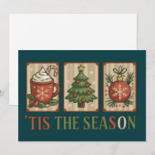 Kerstboom Cacao Retro Vakantie Tis Het Seizoen  Feestdagenkaart (Voorkant / Achterkant)