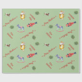 Kerstboom Cacaopaard Speelgoed Groen Familie Cadea Cadeaupapier (Vlak)