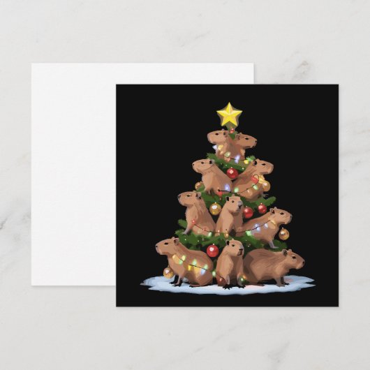 Kerstboom Cadeau Kerstman Cavia Funny Kerst Cadeau Feestdagenkaart (Voorkant / Achterkant)