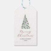 Kerstboom cadeau Labels Elegante Waterverf Cadeaulabel (Voorkant)