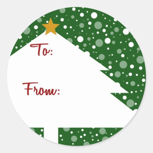 Kerstboom Cadeau Sticker (Voorkant)