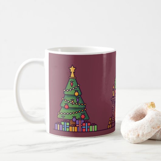 kerstboom cadeau voor witte olifant koffiemok (Met donut)