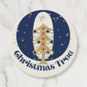 Kerstboom cadeaublaadjes bedankjes labels (Voorkant)