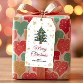 Kerstboom Cadeaublaadjes | Feestelijke Uitgeefzakj Cadeaulabel