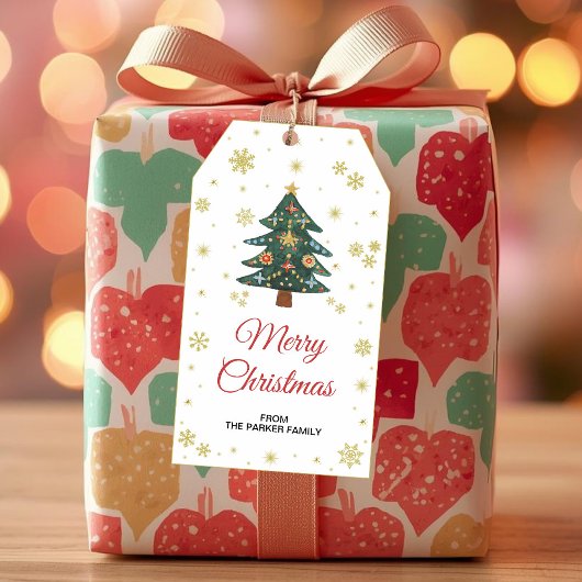 Kerstboom Cadeaublaadjes | Feestelijke Uitgeefzakj Cadeaulabel