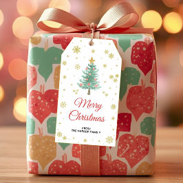 Kerstboom Cadeaublaadjes | Kerstfeest Uitgeefartik Cadeaulabel