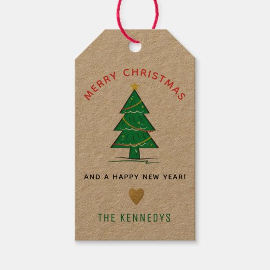 kerstboom cadeaulabel (Voorkant)