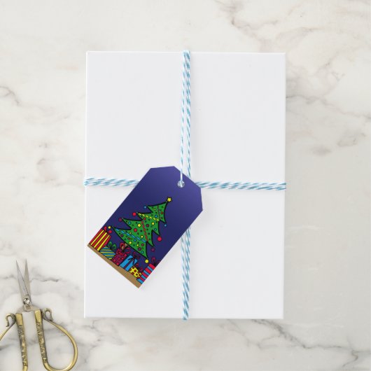 Kerstboom Cadeaulabel (Met Touw)