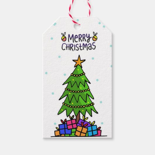 kerstboom cadeaulabel (Voorkant)