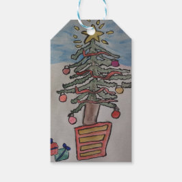 kerstboom cadeaulabel