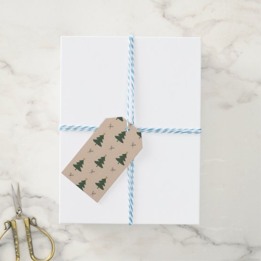 Kerstboom Cadeaulabel (Met Touw)