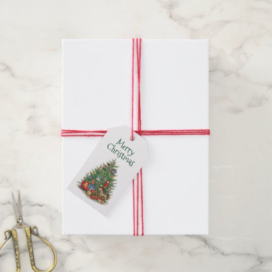 kerstboom cadeaulabel (Met Touw)