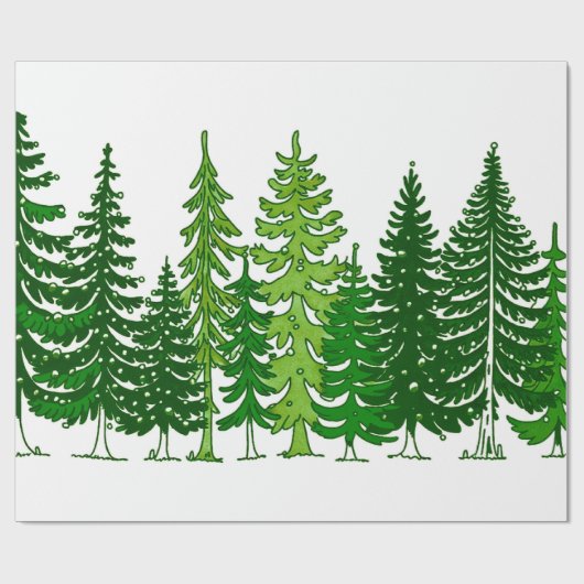 kerstboom cadeaupapier (Vlak)