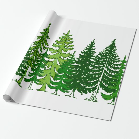 kerstboom cadeaupapier (Uitgerold)