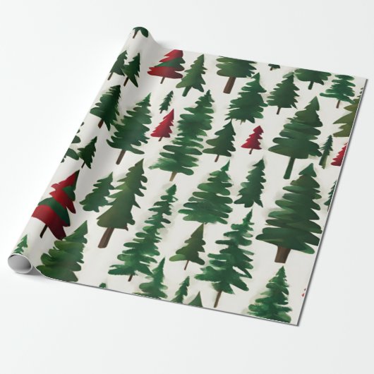 kerstboom cadeaupapier (Uitgerold)