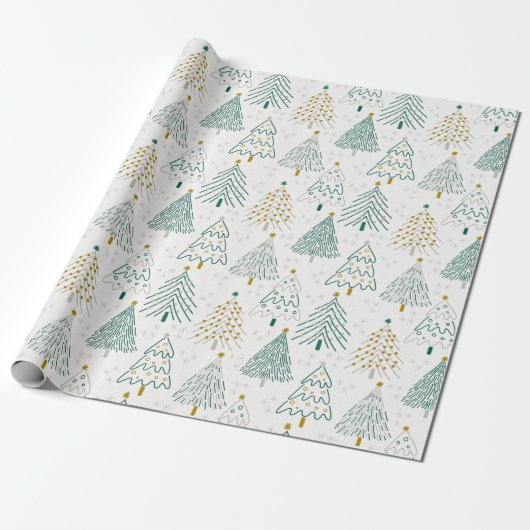 Kerstboom Cadeaupapier (Uitgerold)