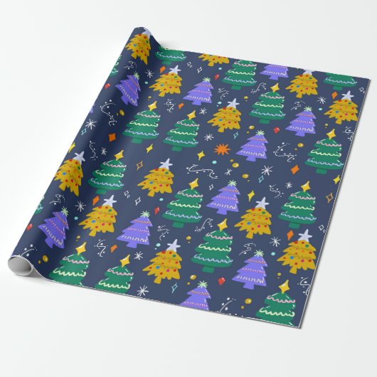kerstboom cadeaupapier (Uitgerold)