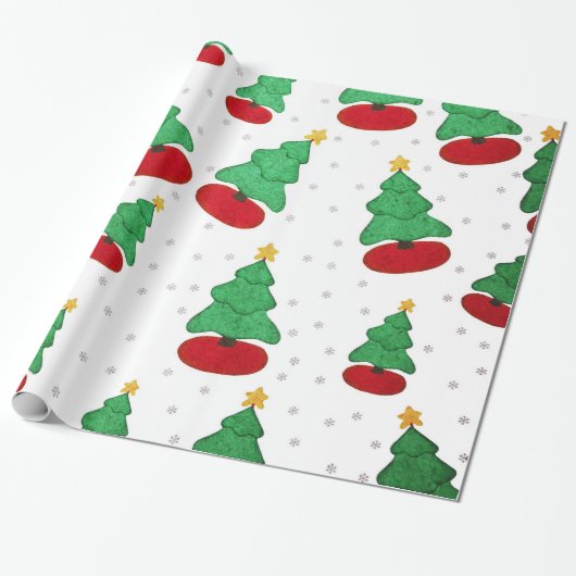 kerstboom cadeaupapier (Uitgerold)