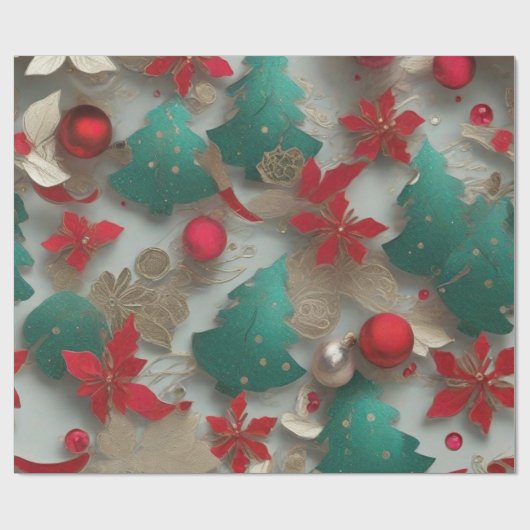 kerstboom cadeaupapier (Vlak)