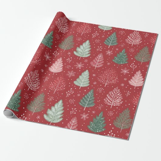 kerstboom cadeaupapier (Uitgerold)