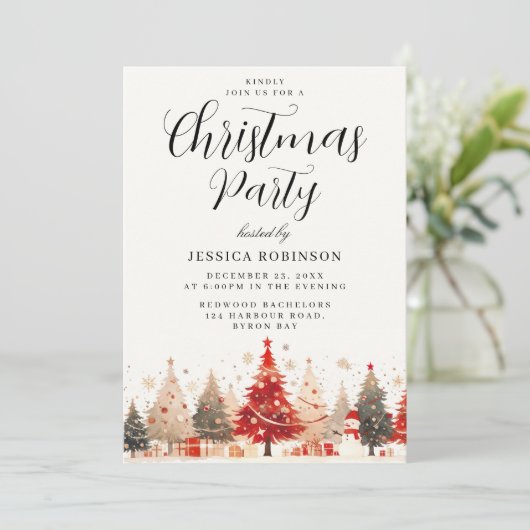 Kerstboom & Cadeaus Alle Evenementen Xmas Party Kaart (Staand voorkant)