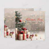 Kerstboom Cadeaus Bokeh Corporate Christmas Kaart (Voorkant / Achterkant)