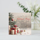 Kerstboom Cadeaus Bokeh Corporate Christmas Kaart (Staand voorkant)