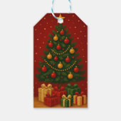 🎄 Kerstboom & Cadeaus – Classic Vakantie Decor Cadeaulabel (Voorkant)