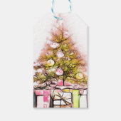 Kerstboom, Cadeaus, Confetti Cadeaulabel (Achterkant)