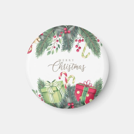 Kerstboom Cadeaus Decoratie Magneet (Voorkant)