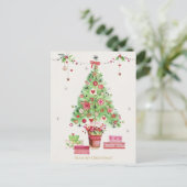 Kerstboom & Cadeaus Feestelijke Corporate Holiday Briefkaart (Staand voorkant)