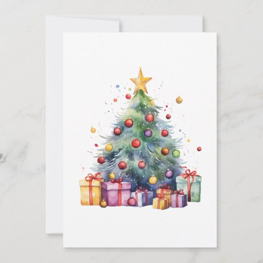 Kerstboom Cadeaus Groen Feest Kaart (Achterkant)