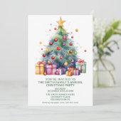 Kerstboom Cadeaus Groene Feest Kaart (Staand voorkant)